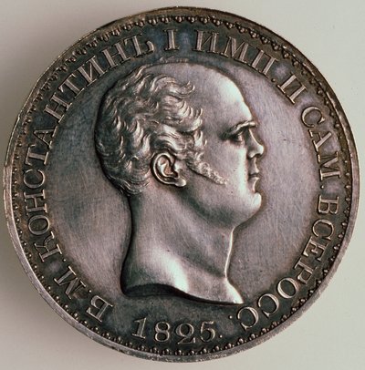 El Rubel de Constantino, Anverso: Retrato de Constantino, 1825 de Unbekannt