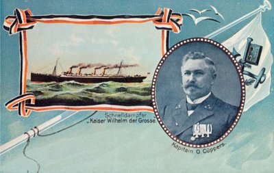 El SS Kaiser Wilhelm der Grosse y el Capitán Otto Cuppers de Unbekannt
