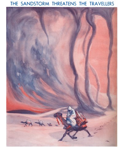 La tormenta de arena amenaza a los viajeros, 1935 de Unbekannt