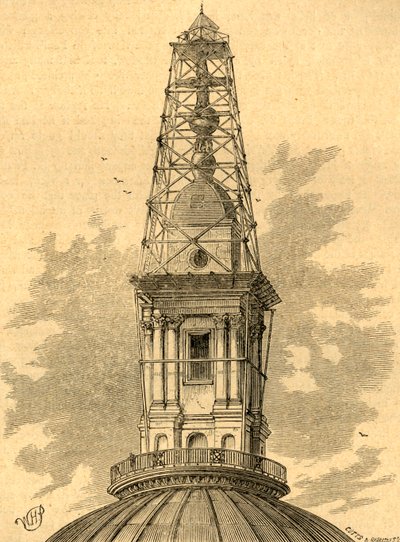 El andamiaje y el observatorio en St. Pauls de Unbekannt