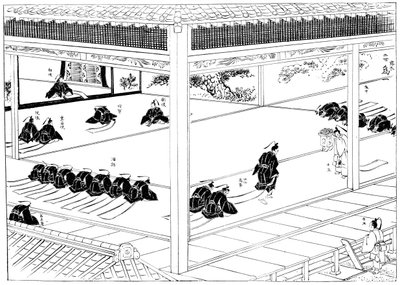 El Shogun recibiendo investidura de un enviado imperial, Japón, 1904 de Unbekannt