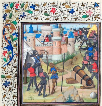 El sitio de Antioquía. Miniatura de la Historia de Guillermo de Tiro, 1460s de Unbekannt