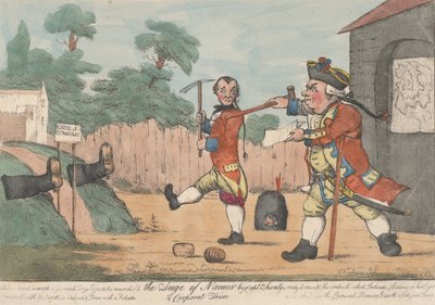 El Asedio de Namur por el Capitán Shandy y el Cabo Trim Tristram Shandy, 1800-20 de Unbekannt