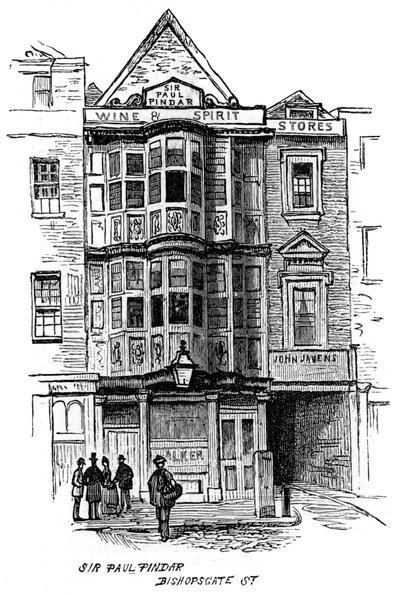 La taberna pública Sir Paul Pindar, Bishopsgate Street, Londres, 1887 de Unbekannt