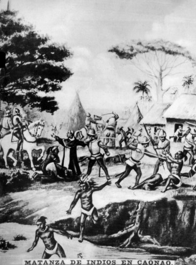 La matanza de nativos en Caonao, siglo XVI, 1920s de Unbekannt