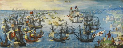 La Armada Española frente a la costa sur de Inglaterra, 1588 de Unbekannt