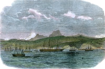 El escuadrón de bloqueo español en Valparaíso, Chile, c1880 de Unbekannt