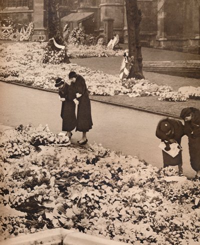 El funeral de estado del Rey Jorge V en Windsor: coronas de flores, 1936 de Unbekannt