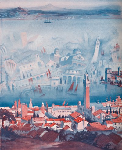 La extraña Fata Morgana vista en Sicilia, 1935 de Unbekannt