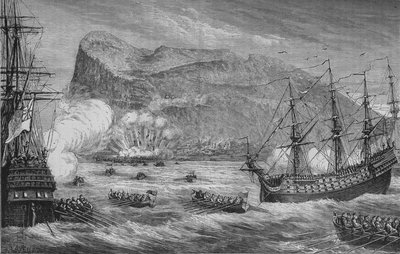 La Toma de Gibraltar, agosto de 1704, c. 1880 de Unbekannt