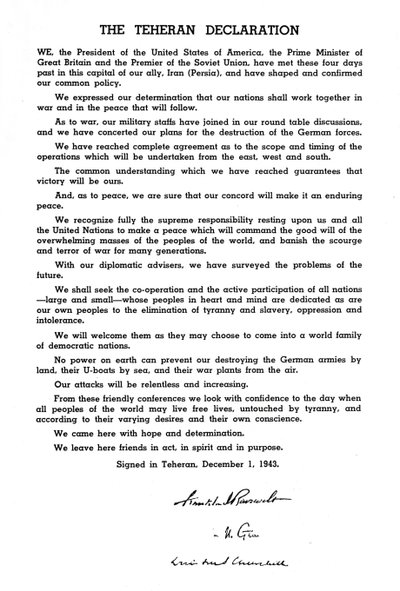 La Declaración de Teherán, 1943, 1945 de Unbekannt