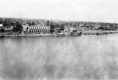 El río Tigris desde el 31º hospital general británico, Bagdad, Mesopotamia, Primera Guerra Mundial, 1918 de Unbekannt