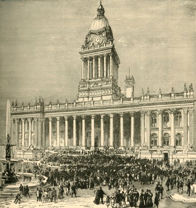El Ayuntamiento: Una actuación de banda al aire libre, 1898 de Unbekannt