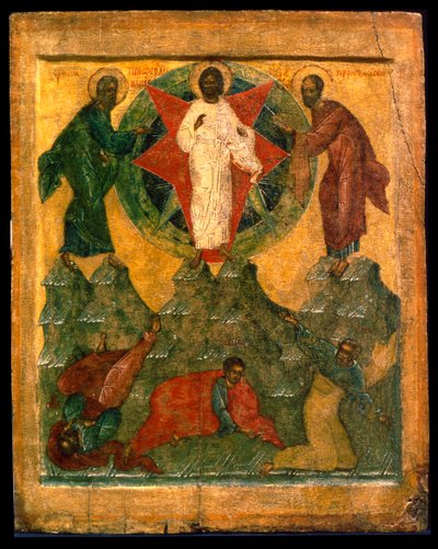 La transfiguración de Jesús, icono ruso de Unbekannt