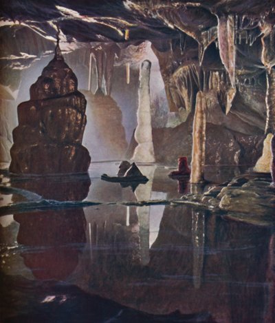 La escena de la transformación en la cueva de Cox en Cheddar, c1935 de Unbekannt