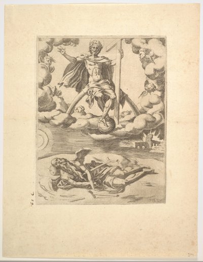 El triunfo de la divinidad o la eternidad de Los triunfos de Petrarca, ca. 1548-49 de Unbekannt