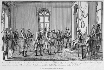 Los dos cónsules Cambacérès y Le Brun nombran a Napoleón Emperador, siglo XIX de Unbekannt