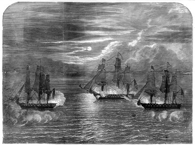 El USS Constitution capturando el Cyane y el Levant, 1815, 1872 de Unbekannt
