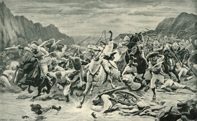 La victoria de Kandahar, persecución de caballería hasta el río Arghandab de Unbekannt