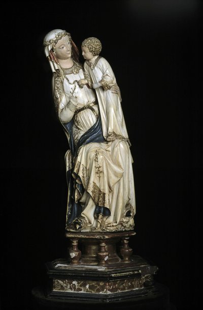 La Virgen y el Niño Jesús. Estatua de mármol alrededor de 1350-1375. 45 cm. Colegiata Notre Dame. Villeneuve les Aviignons (Gard). de Unbekannt