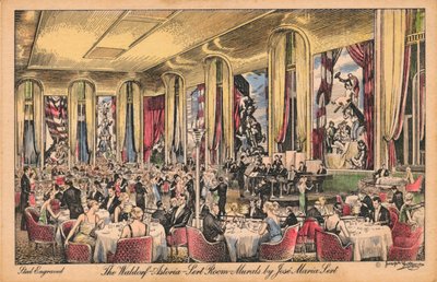 El Waldorf Astoria, Sala Sert, Murales de José María Sert, c1930s de Unbekannt