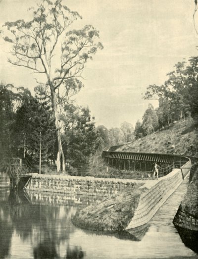 La presa y el canal, Kirks Reservoir, 1901 de Unbekannt