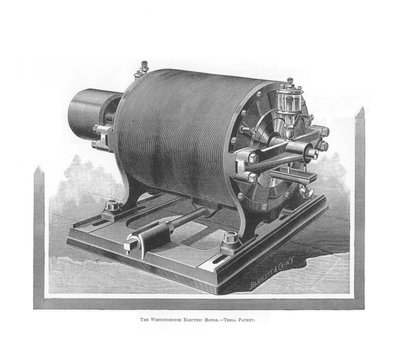 El motor de corriente alterna de Westinghouse por Nikola Tesla, 1888-1889 de Unbekannt