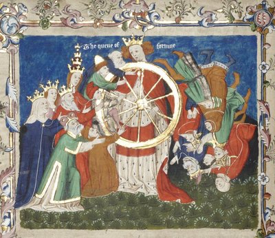 La rueda de la fortuna de un manuscrito de Troy Book de John Lydgate, mediados del siglo XV de Unbekannt