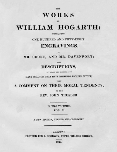 Las obras de William Hogarth, Vol II, 1827 de Unbekannt