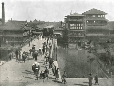 El Puente Yebisu, Osaka, Japón, 1895 de Unbekannt