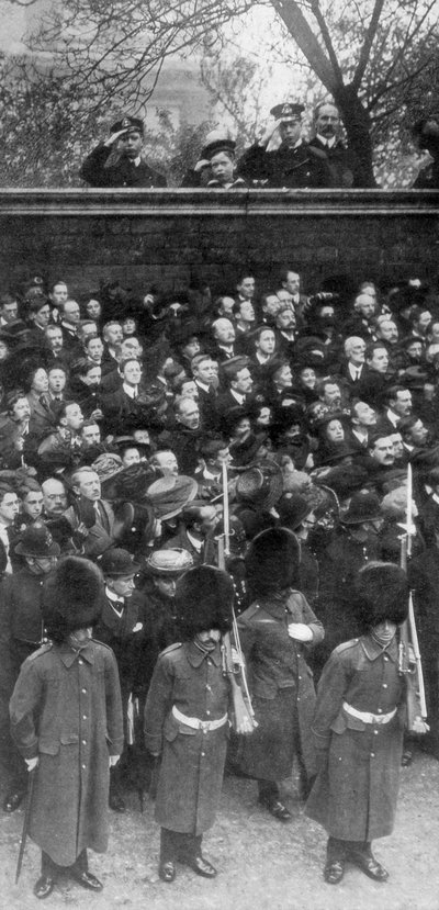 Los jóvenes príncipes viendo la proclamación, 1910 de Unbekannt