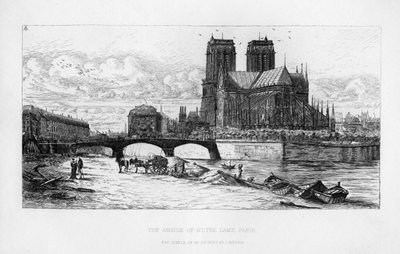 El ábside de la Catedral de Notre Dame, París, Francia, siglo XIX de Unbekannt
