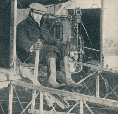 El aeroplano que hizo el primer vuelo de una milla circular en Gran Bretaña, c1909 c1937 de Unbekannt