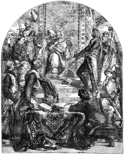 Los barones haciendo valer sus derechos ante el Rey Enrique III 1207-1272 de Unbekannt