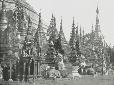 La base de la Gran Pagoda, Rangún, Birmania, 1895 de Unbekannt