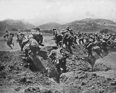 El comienzo de un avance sobre las posiciones turcas, 1915 de Unbekannt