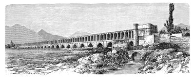 El puente sobre el Zendeh-Rud, Isfahan, Irán de Unbekannt