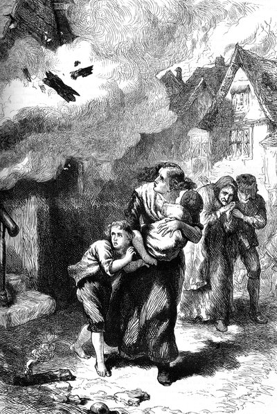 El incendio de Norfolk, Virginia, 1776 c1880 de Unbekannt