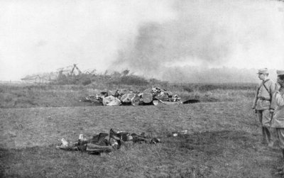 El cadáver del Zeppelin LZ93 L44, St Clement, Francia, 20 de octubre de 1917 de Unbekannt