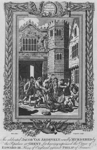 El célebre Jacob Van Artevelde asesinado cruelmente por el populacho en Gante, c1787 de Unbekannt