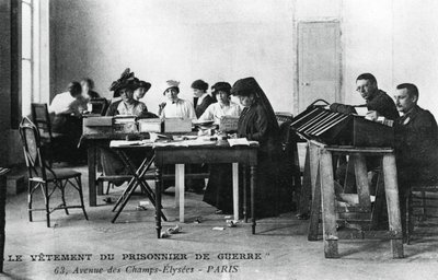 La ropa del prisionero de guerra, Campos Elíseos, París, Primera Guerra Mundial, 1914-1918 de Unbekannt