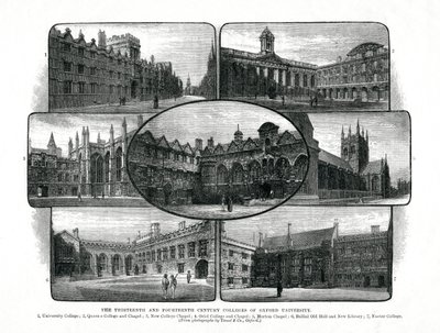 Los colegios de la Universidad de Oxford, 1895 de Unbekannt
