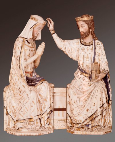 La coronación de la Virgen. Escultura en marfil. Anónimo. Siglo XII de Unbekannt
