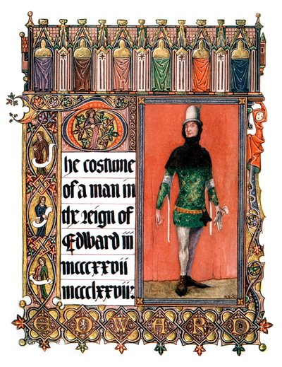 El traje de un hombre en el reinado de Eduardo III, 1909 de Unbekannt