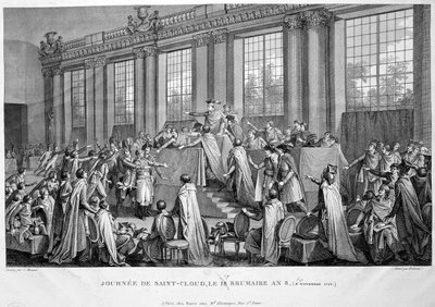 El golpe de estado del 18 de Brumario 9 de noviembre, 1799, siglo XIX de Unbekannt