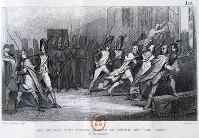 El golpe de estado del 18 de Brumario 9 de noviembre, 1799, siglo XIX de Unbekannt