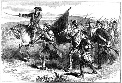 La multitud en Springfield con la bandera negra, c1776-1781 c1880 de Unbekannt