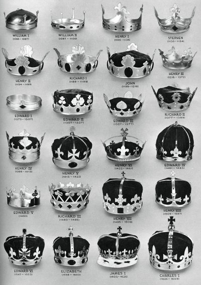 Las coronas de los soberanos ingleses desde Guillermo el Conquistador hasta Carlos I de Unbekannt