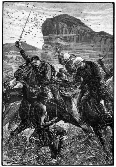 La carga con los colores, Batalla de Isandlwana, Guerra Anglo-Zulú, 22 de enero de 1879, 1900 de Unbekannt