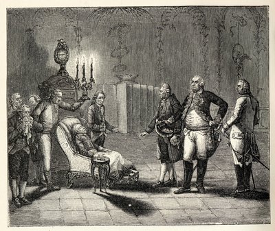 La muerte de Federico II el 17 de agosto de 1786 de Unbekannt